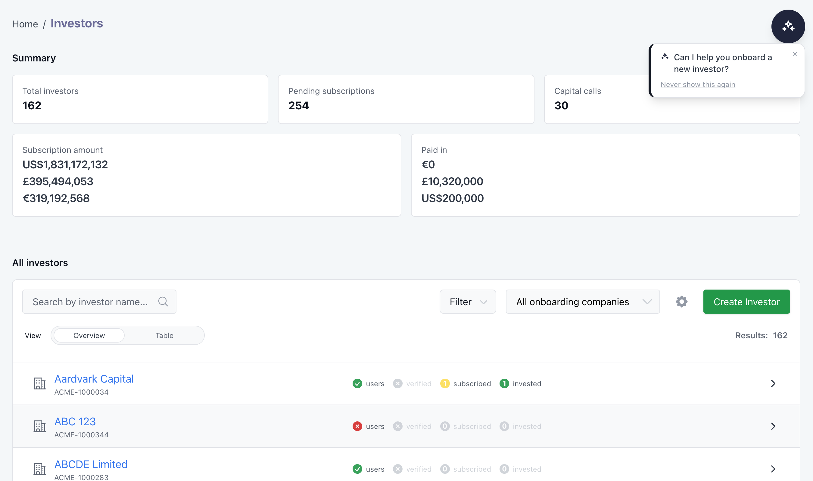Goji's AI assistant helps you onboard complex corporate investors